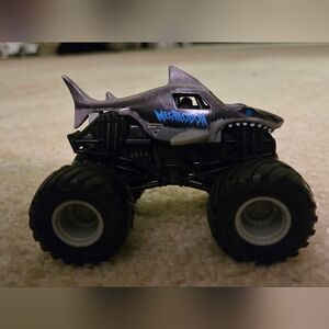 Megalodon Monster Truck Toy - Silver Shark Design